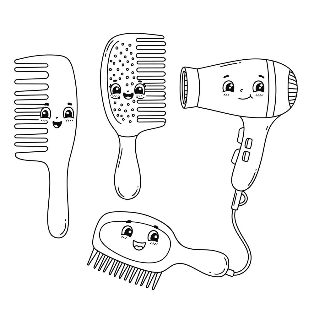 tranh tô màu nghề cắt tóc vui nhộn