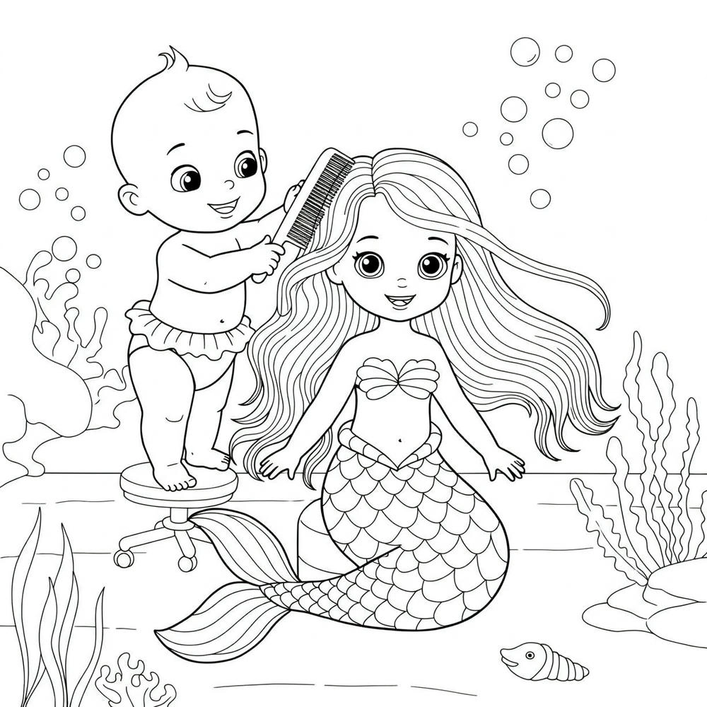 tranh tô màu nghề cắt tóc theo chủ đề
