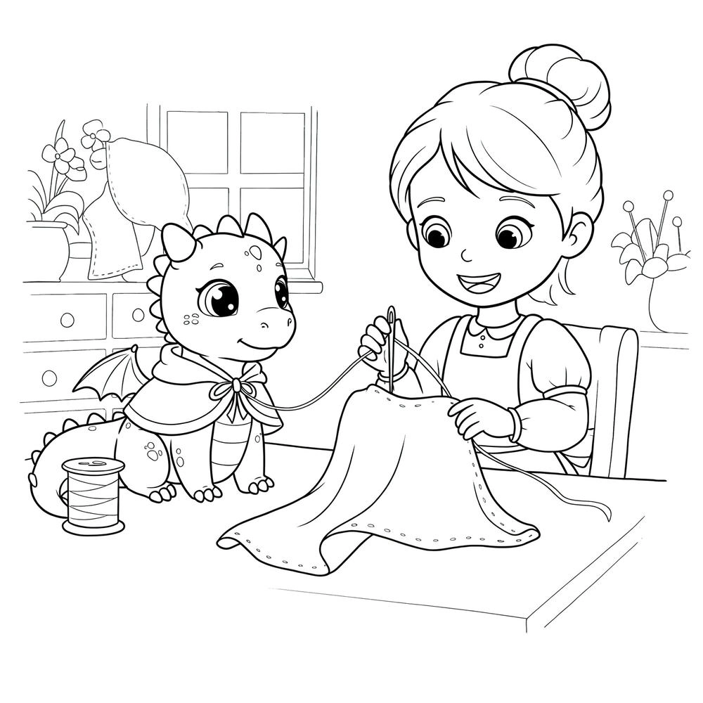 tranh tô màu thợ may chuyên nghiệp