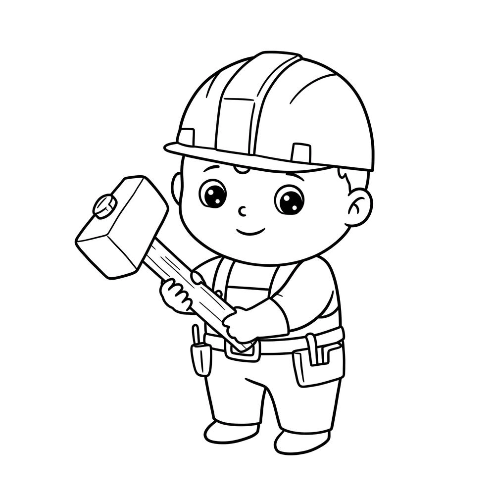 tranh tô màu thợ mộc mẫu giáo
