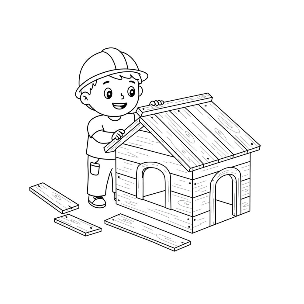 tranh tô màu nghề mộc theo chủ đề nghề nghiệp