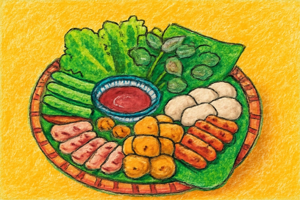 vẽ món ăn việt nam chi tiết 