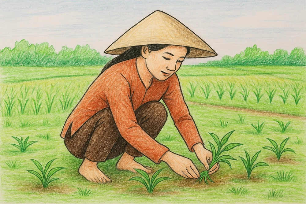 tranh vẽ nghề nông đề tài mỹ thuật lớp 6 