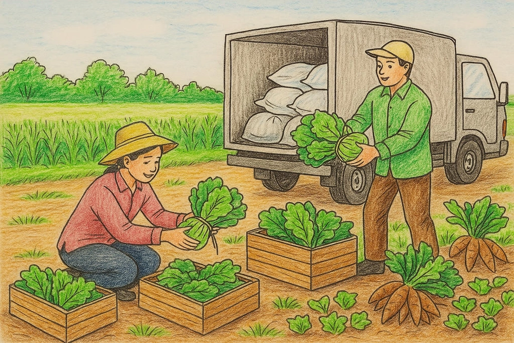tranh vẽ nghề nông thể hiện cuộc sống lao động 