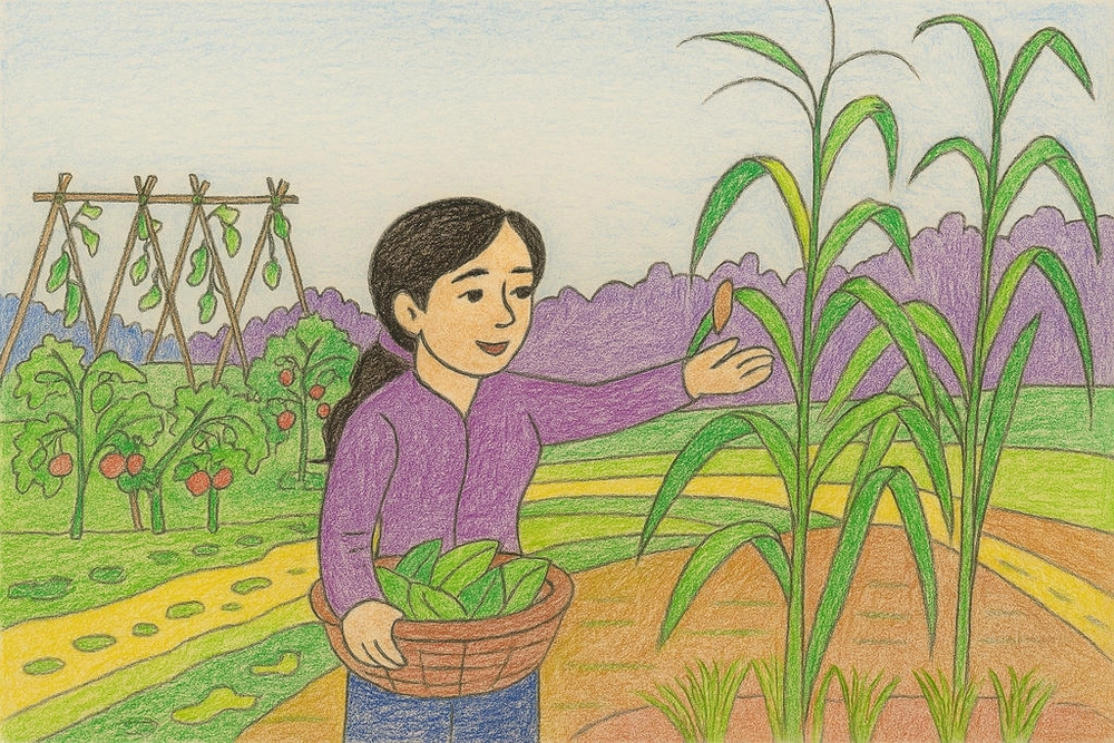 tranh vẽ nghề nông thể hiện tình yêu lao động 