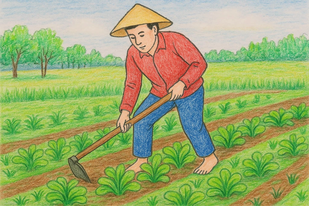 tranh vẽ nghề nông mang đậm hồn quê 