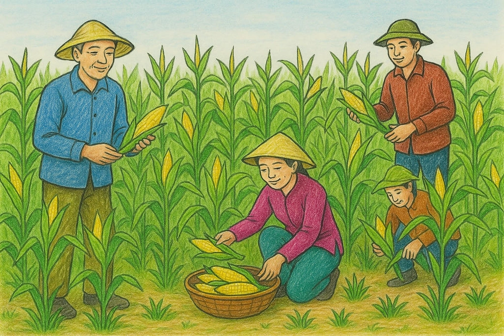 tranh vẽ nghề nông của học sinh tiểu học 