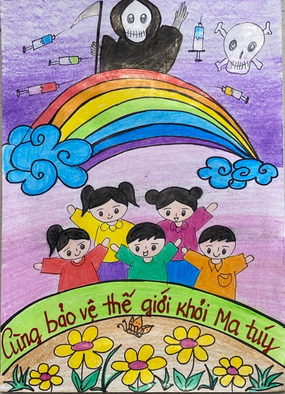 tranh vẽ phòng chống ma túy sáng tạo 