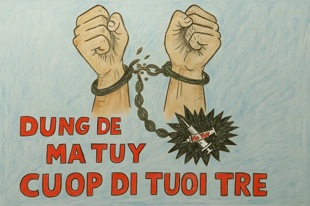 vẽ tranh phòng chống ma túy đơn giản cho thiếu nhi 