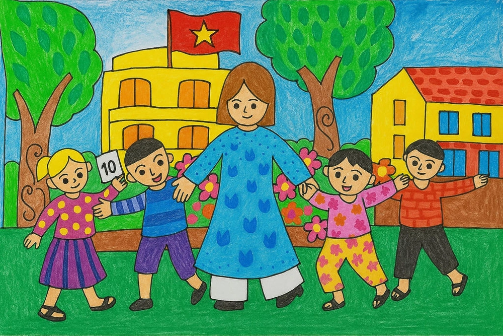 tranh vẽ thiếu nhi sáng tạo