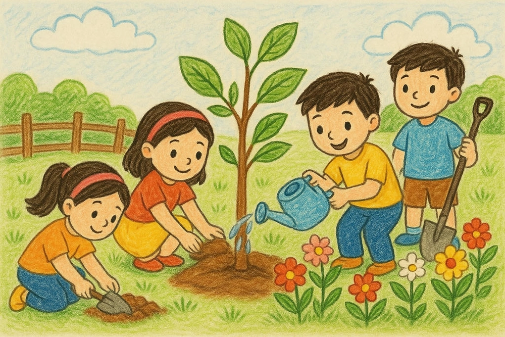 vẽ tranh thiếu nhi vui nhộn, dễ vẽ cho bé 