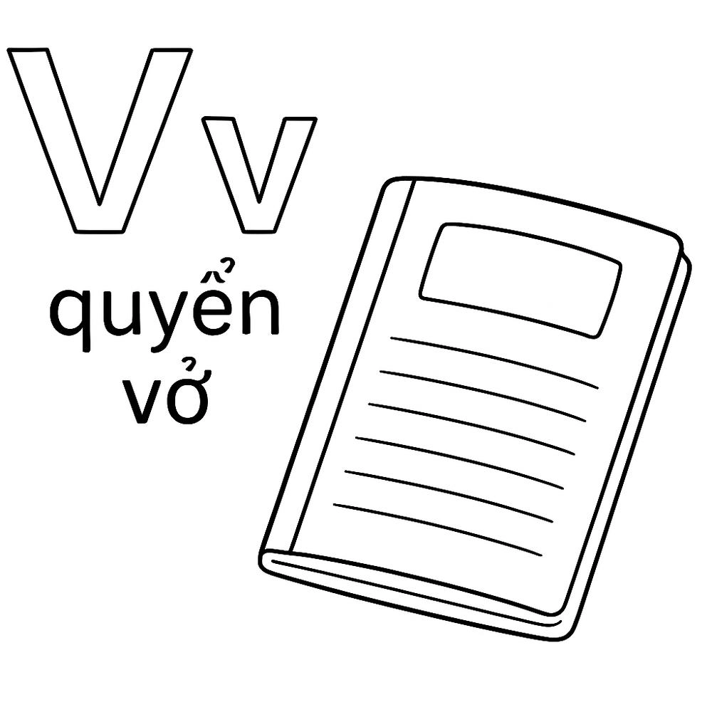 tô màu chữ v tô màu chữ cái cho trẻ