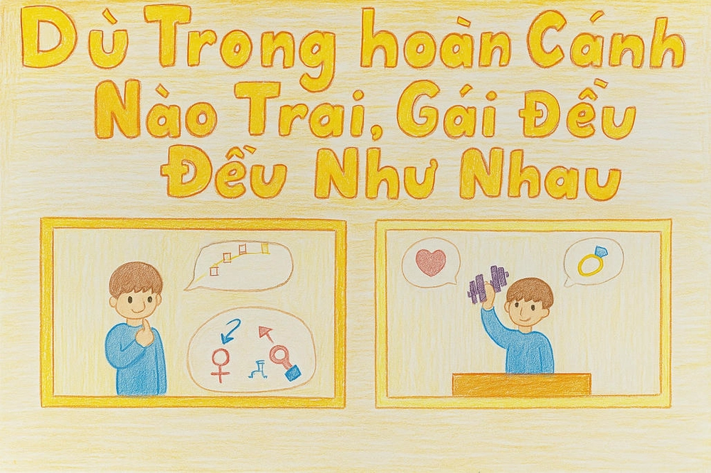 tranh vẽ bình đẳng giới cho cuộc thi mỹ thuật học đường 