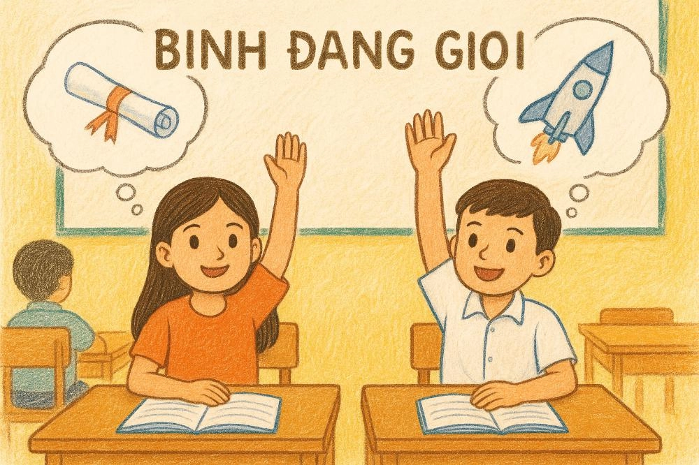 tranh vẽ bình đẳng giới trong học đường 