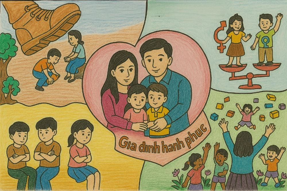 tranh vẽ về bình đẳng giới giáo dục nhận thức 