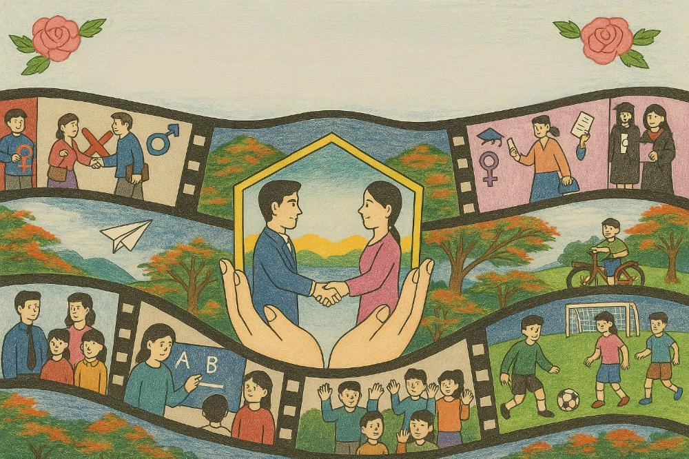 vẽ chủ đề bình đẳng giới sáng tạo, mang tính giáo dục 