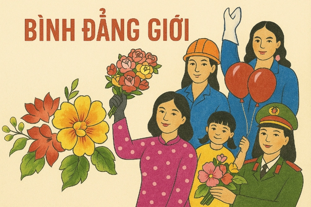 vẽ tranh chủ đề bình đẳng giới trong gia đình hạnh phúc 