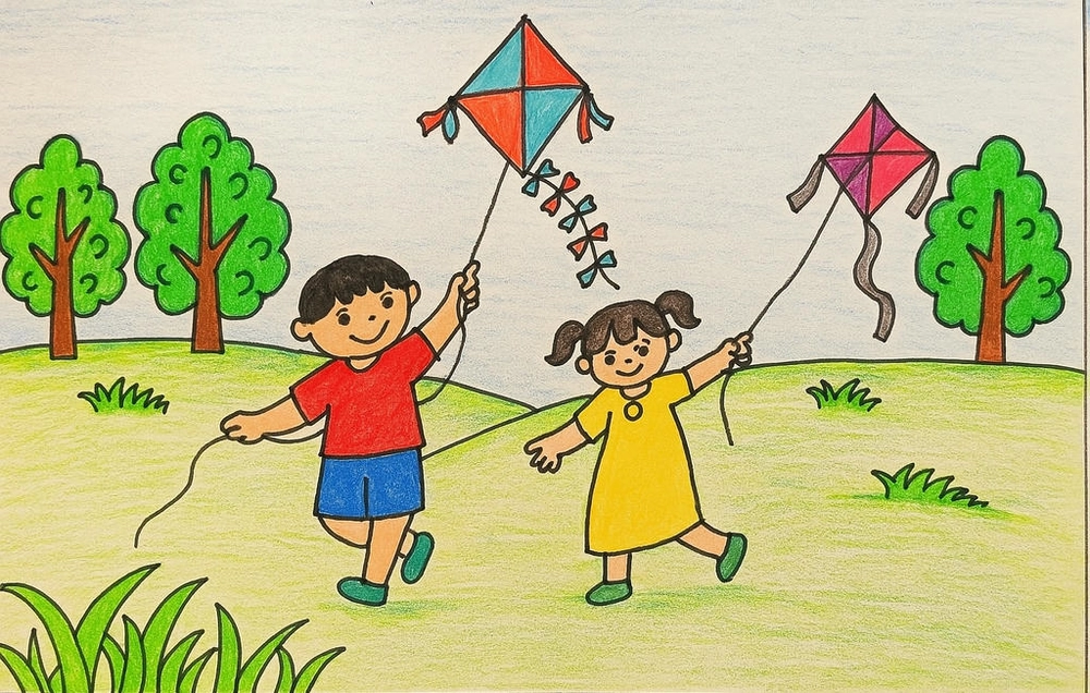 vẽ về chủ đề mùa hè mang đậm nét tuổi thơ 