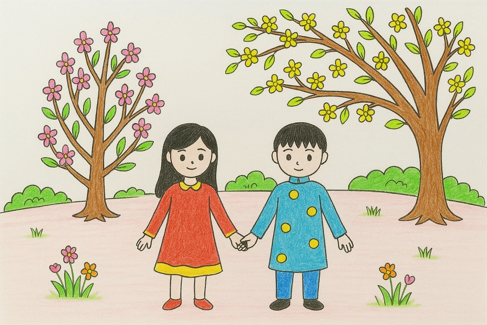 vẽ tranh chủ đề mùa xuân đẹp 