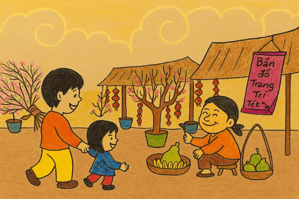vẽ tranh chủ đề mùa xuân đơn giản dễ vẽ 
