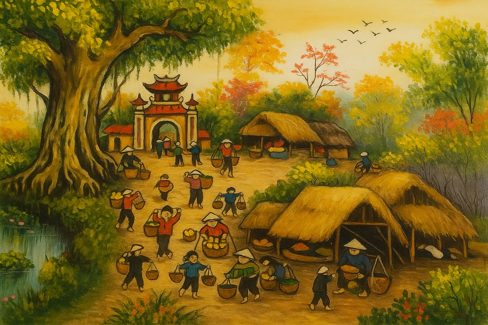 vẽ tranh chủ đề mùa xuân của em hồn nhiên 