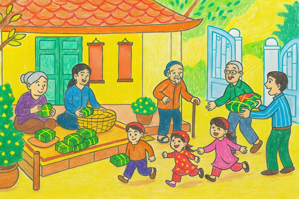 vẽ về chủ đề mùa xuân cho thiếu nhi 