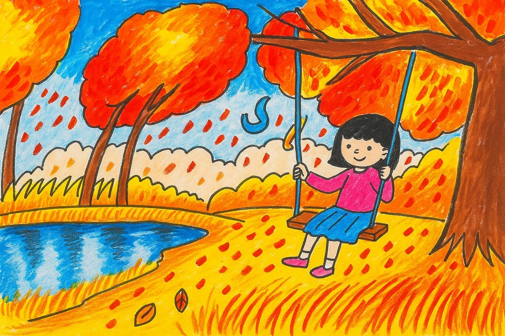 hình ảnh mùa thu hà nội được thể hiện qua tranh vẽ 