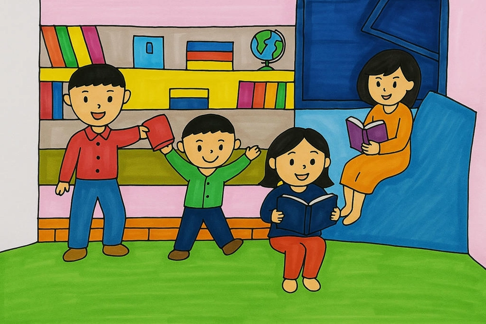 tranh cổ động ngày hội đọc sách 