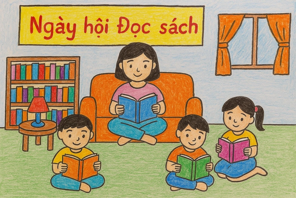 tranh sáng tạo ngày hội đọc sách 