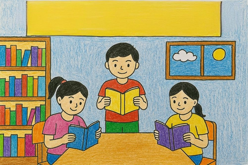 tranh vẽ khuyến đọc 