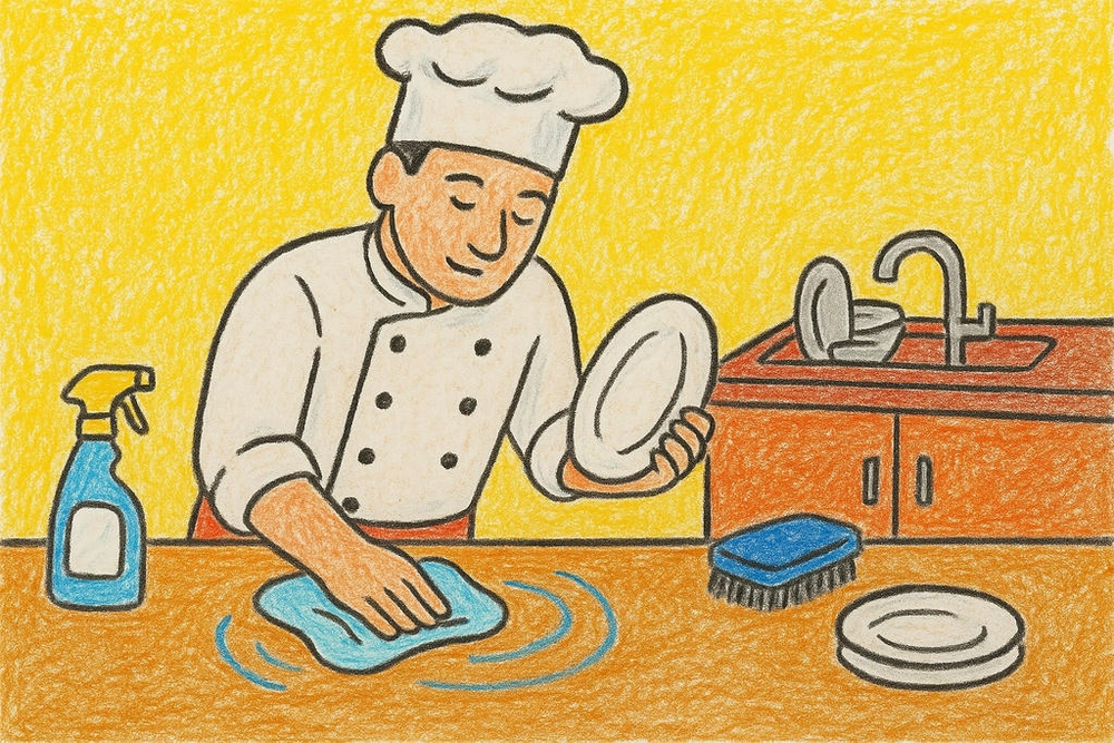 vẽ tranh nghề nghiệp đầu bếp đơn giản 