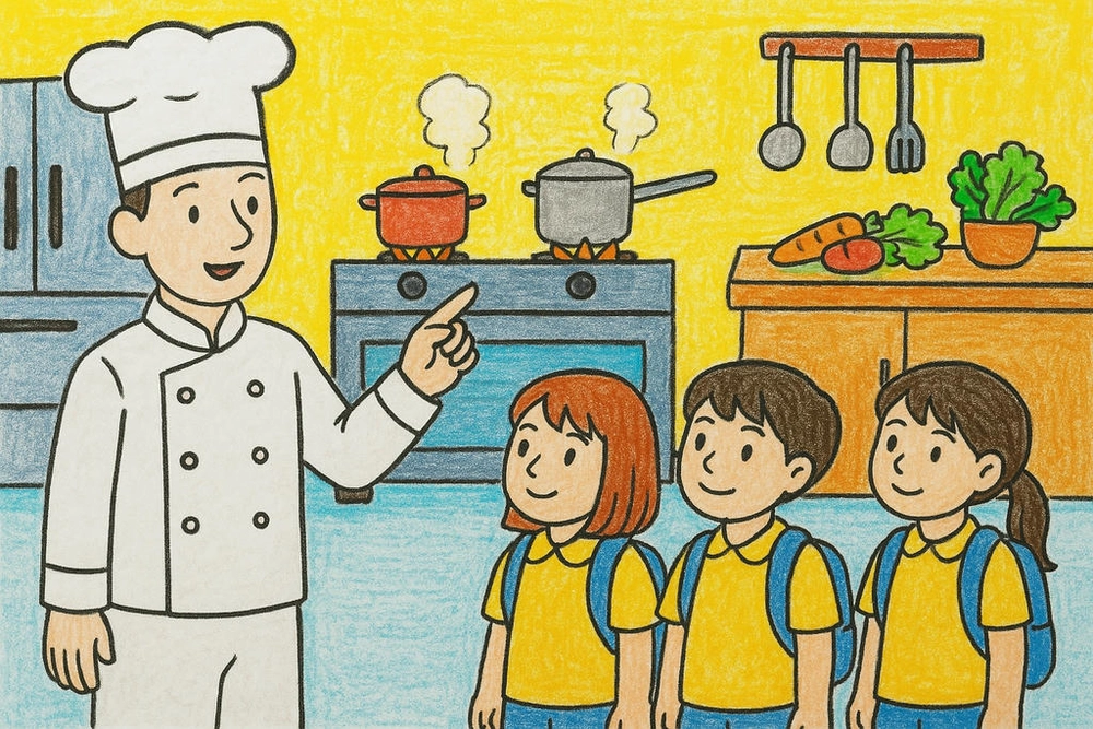 vẽ tranh nghề nghiệp đầu bếp bằng bút chì 