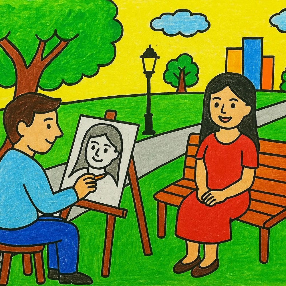 vẽ tranh nghề nghiệp họa sĩ dành cho thiếu nhi 