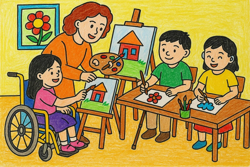 vẽ tranh nghề nghiệp họa sĩ sáng tạo và đầy màu sắc 