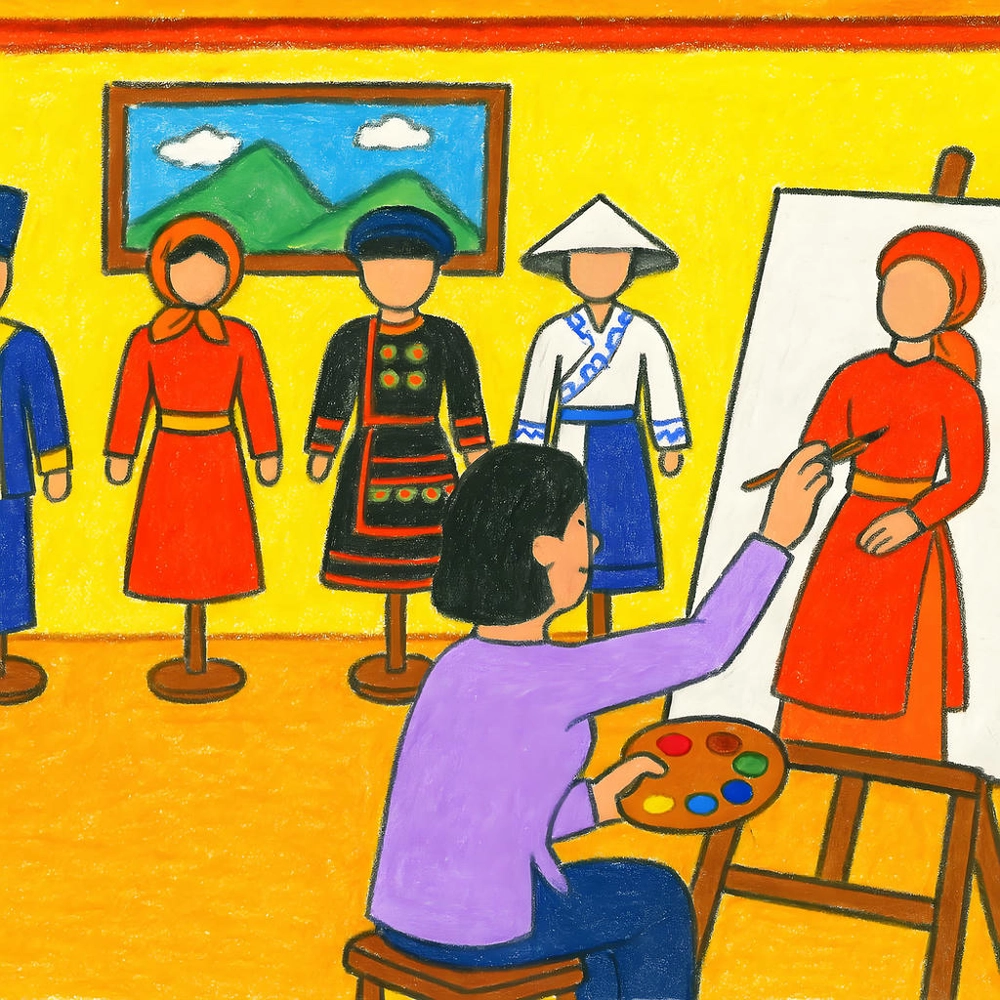 hình ảnh tranh vẽ nghề nghiệp họa sĩ sinh động 