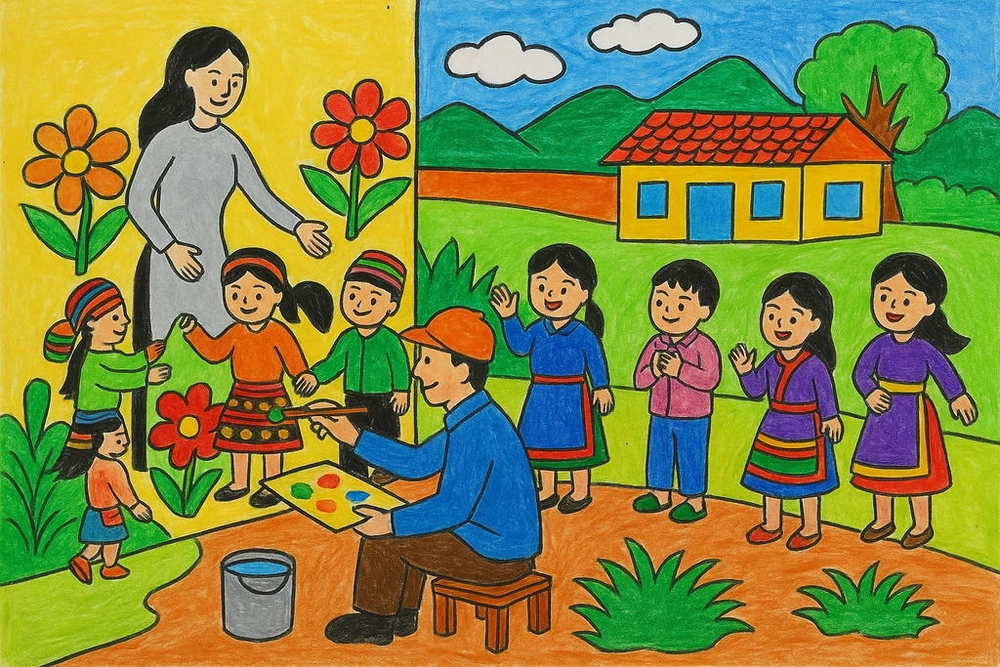 vẽ tranh nghề nghiệp họa sĩ bằng bút chì 