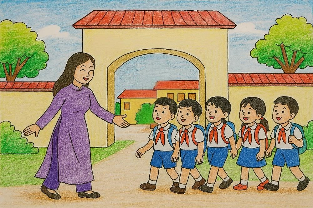 Ý nghĩa của việc vẽ tranh thầy cô và mái trường
