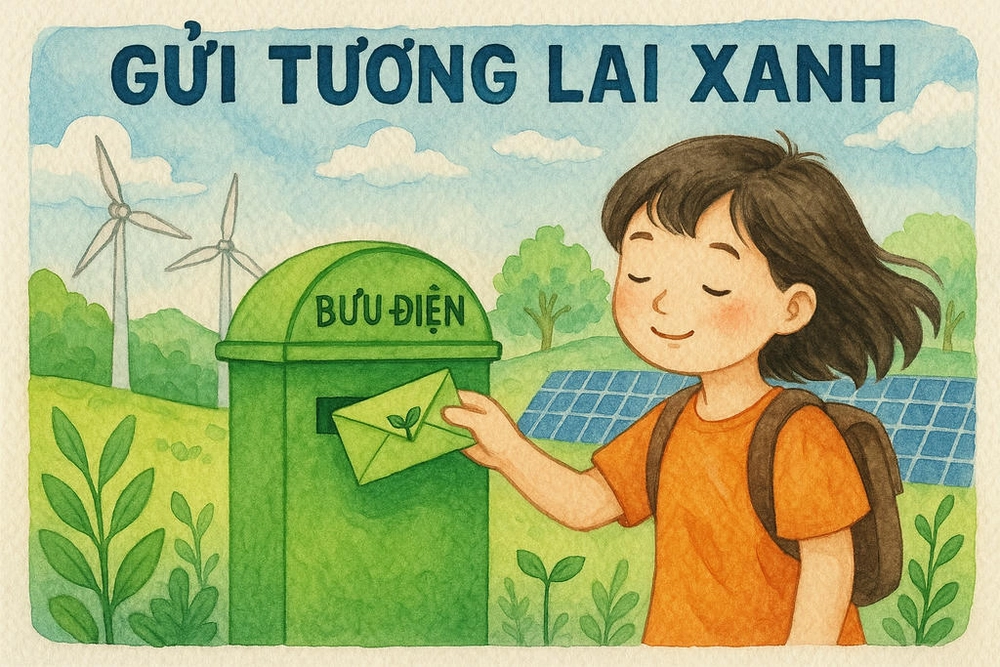 vẽ tranh gửi tương lai xanh 2050 đẹp và ý nghĩa 