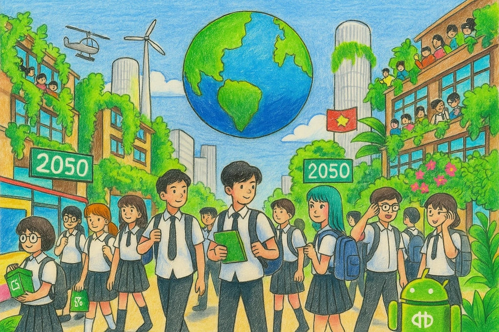 tranh vẽ tương lai xanh 2050 giàu trí tưởng tượng 