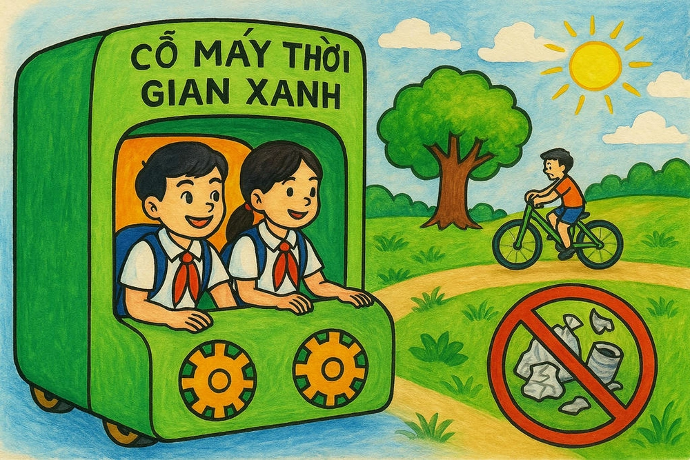 vẽ tranh thành phố xanh tương lai đơn giản dễ vẽ 