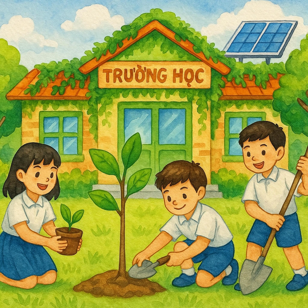 vẽ tranh thành phố xanh tương lai với trí tưởng tượng 