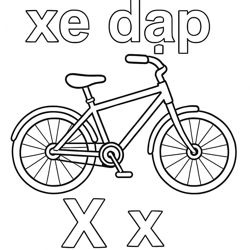 tô màu chữ x tô màu bảng chữ cái
