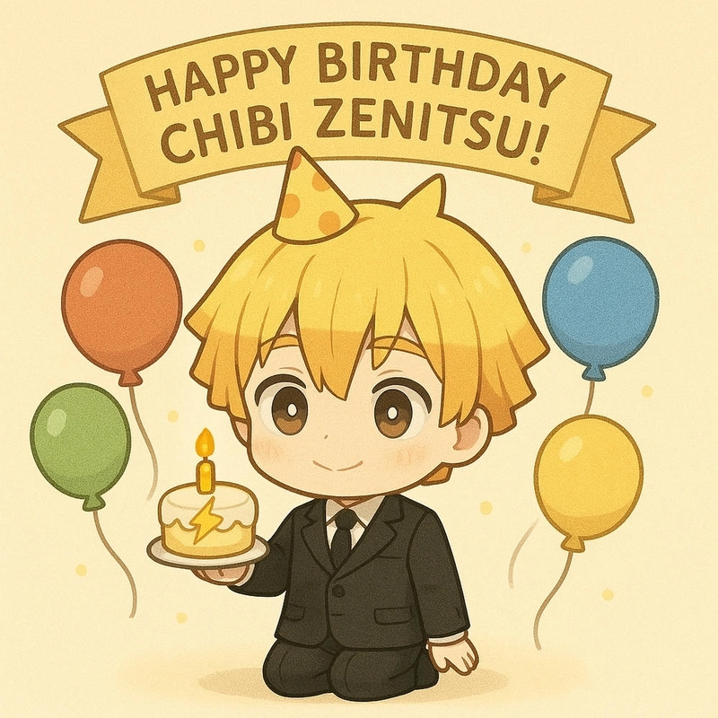 tranh zenitsu chibi đáng yêu