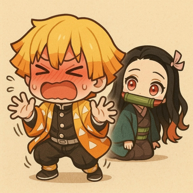 ảnh hoạt họa zenitsu dạng chibi