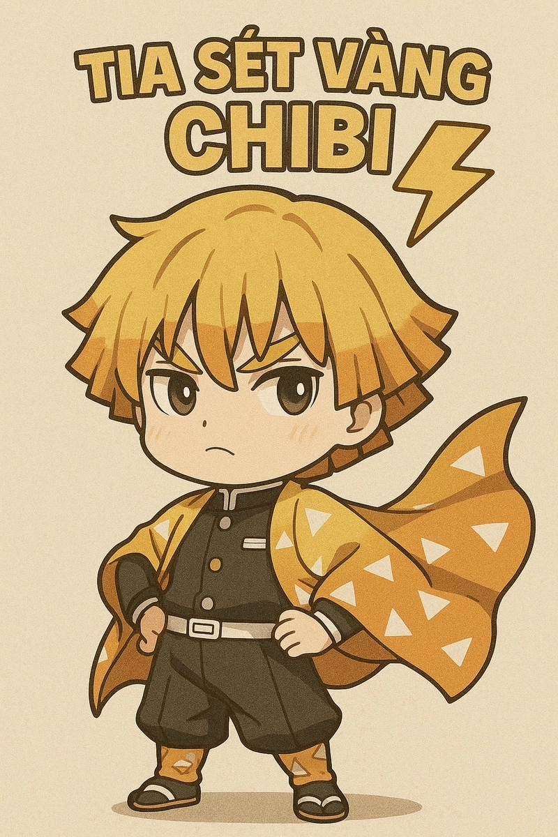 zenitsu chibi ngầu dễ thương